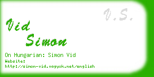 vid simon business card